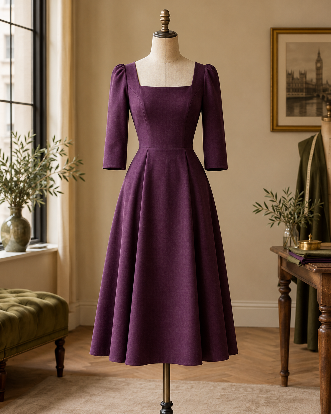 Dress displayed on a mannequin to illustrate dress alteration services