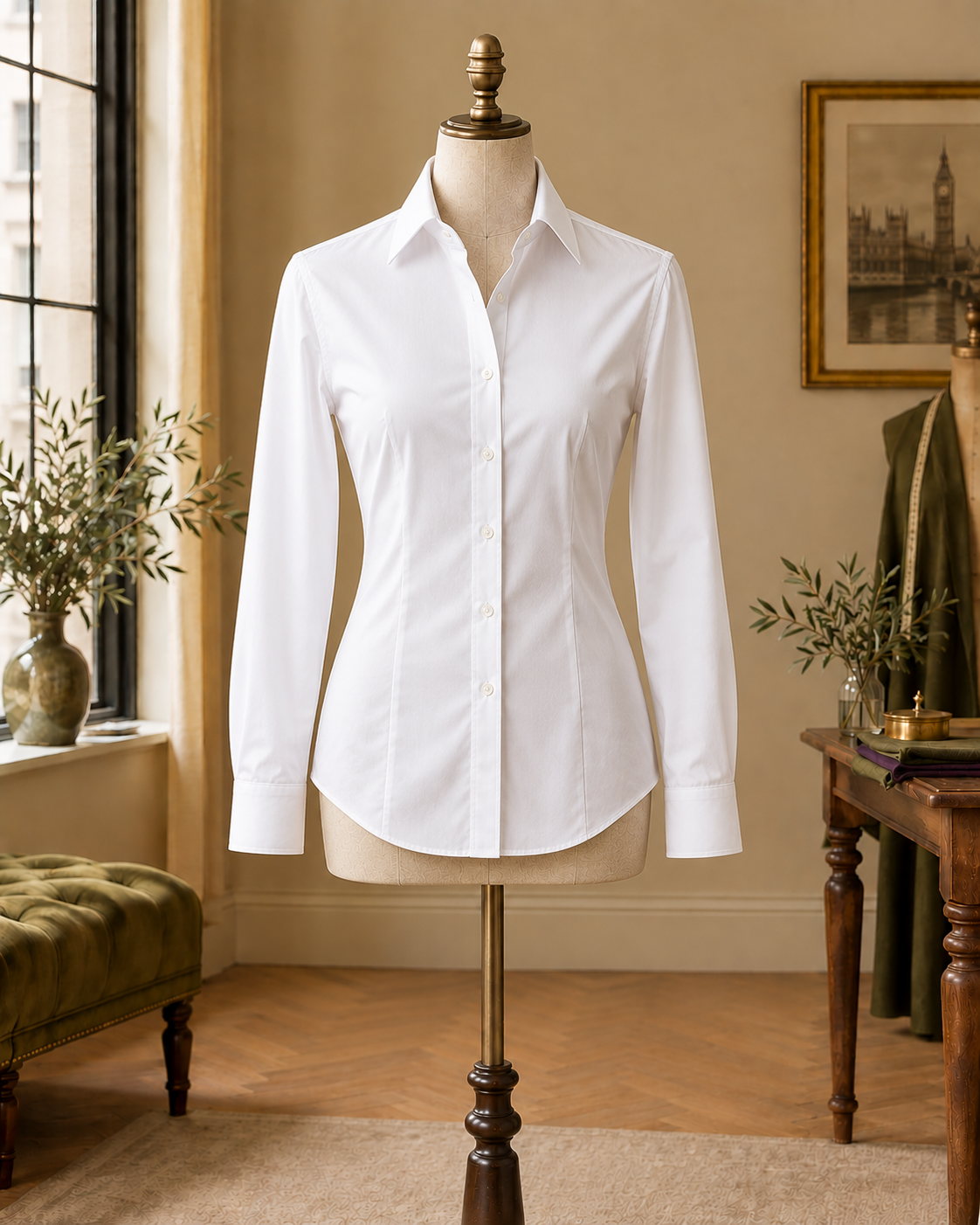 White dress shirt illustrating shirt fitting and alteration services