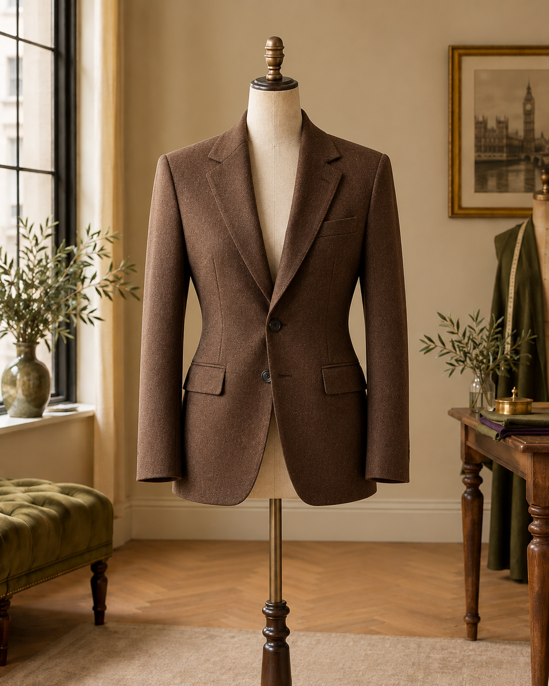 Brown tailored blazer illustrating jacket alteration services
