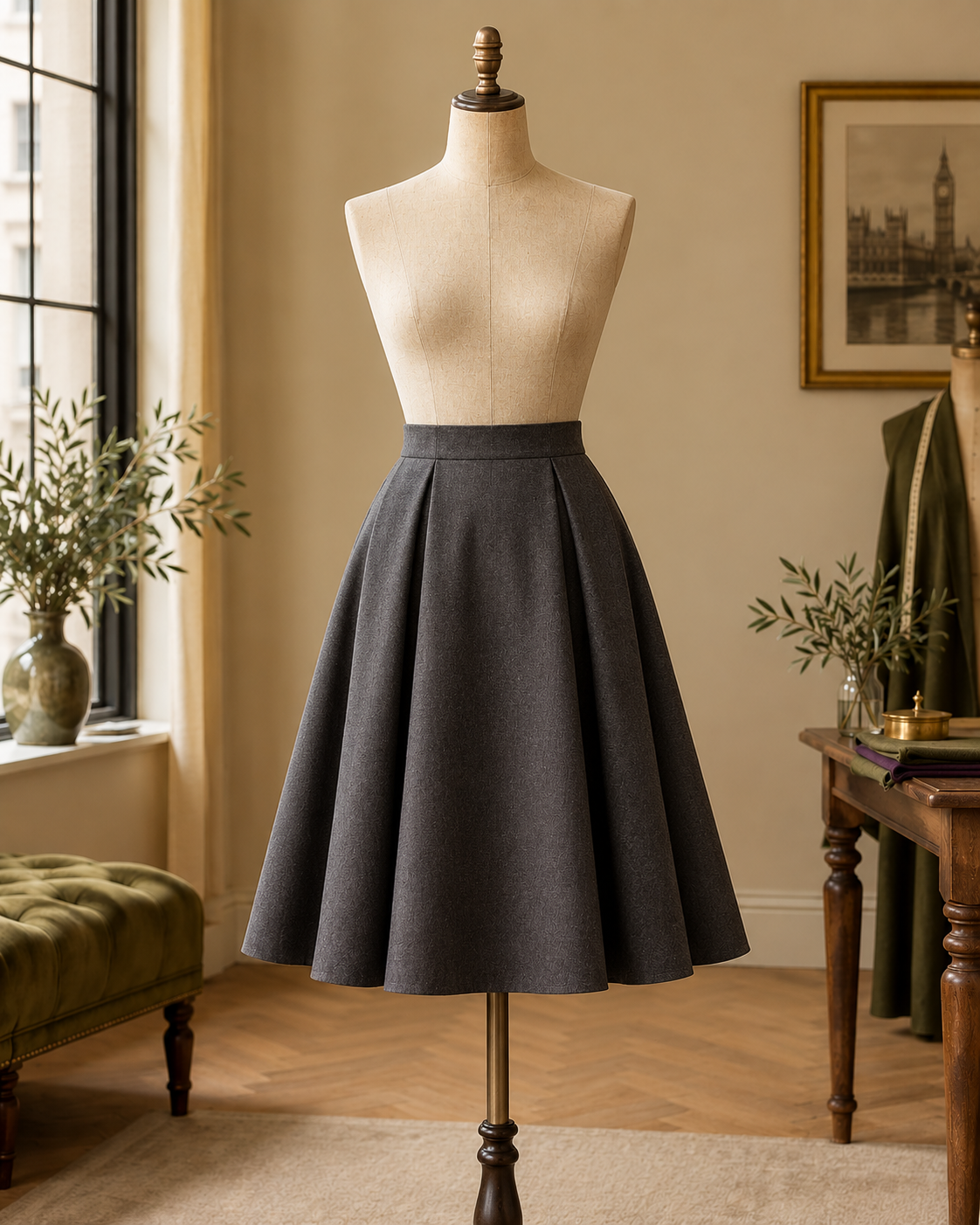 Tailored skirt on a mannequin illustrating skirt alteration services