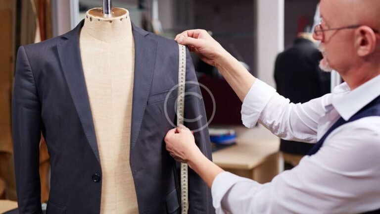 tailor mapping the size of a coat - sewseam bespoke tailoring services